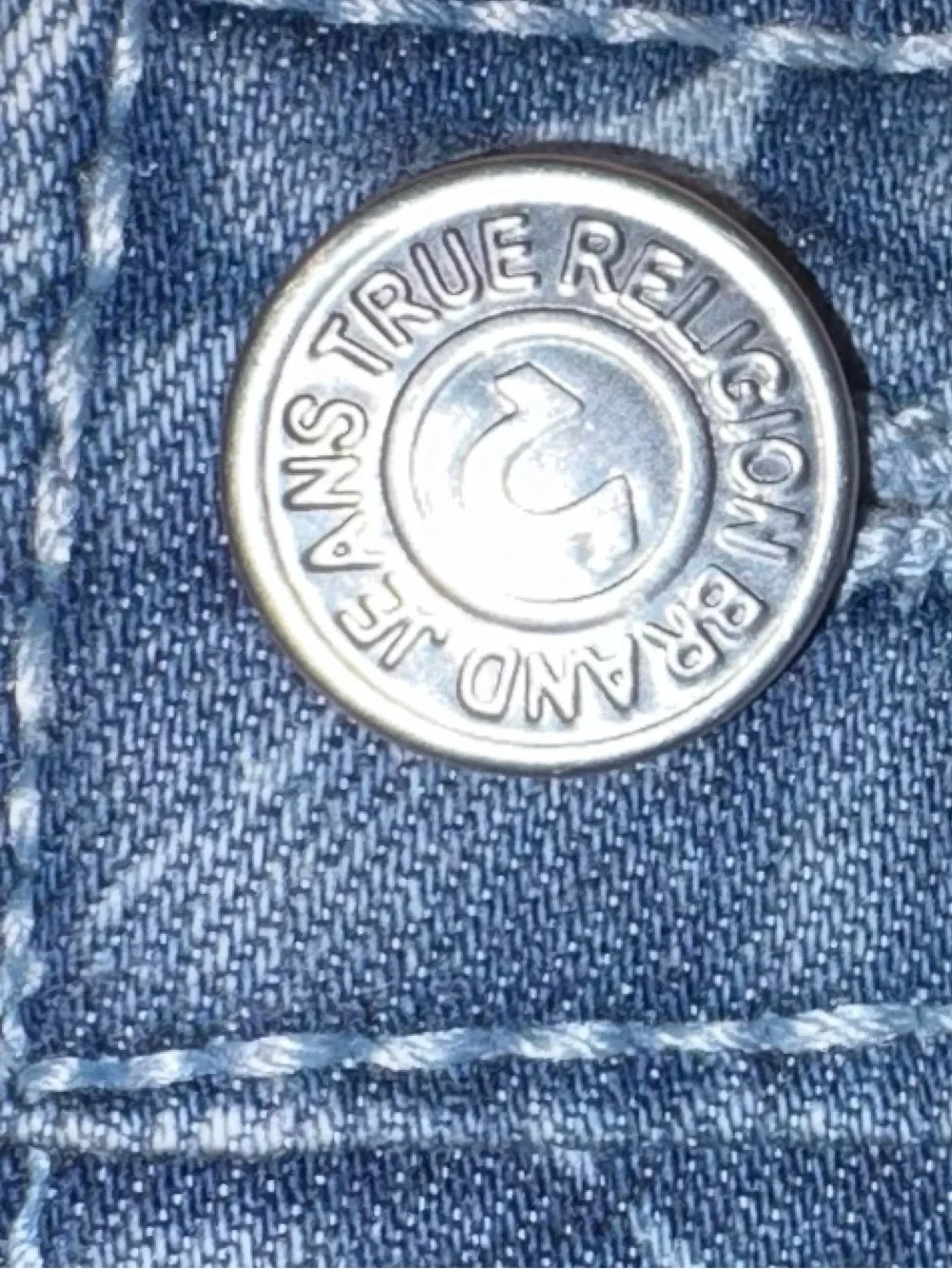 True Religion Light Blue Logo Print Denim Shorts for Kids